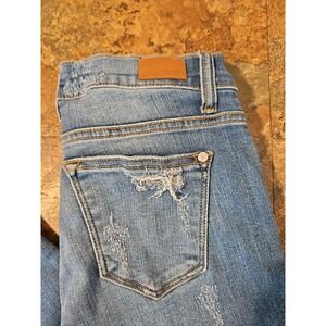 JUDY BLUE‎ Skinny Fit Jeans Leopard patched Distressed size 5/27 (J9)